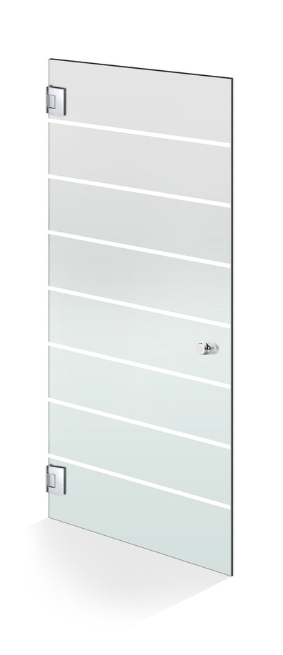 Hinged glass door stainless steel, #Satiné