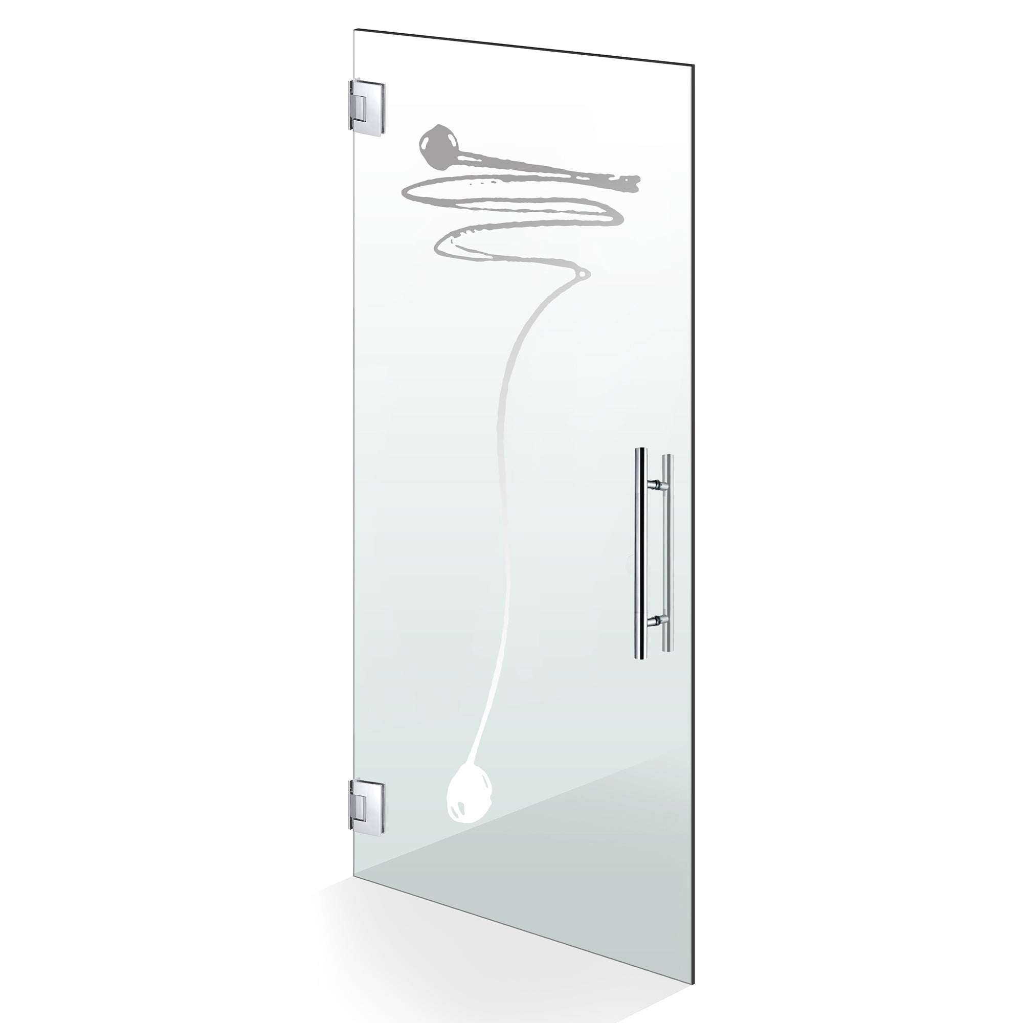 Hinged glass door stainless steel, #Clear