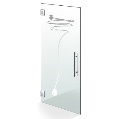 Hinged glass door stainless steel, #Clear