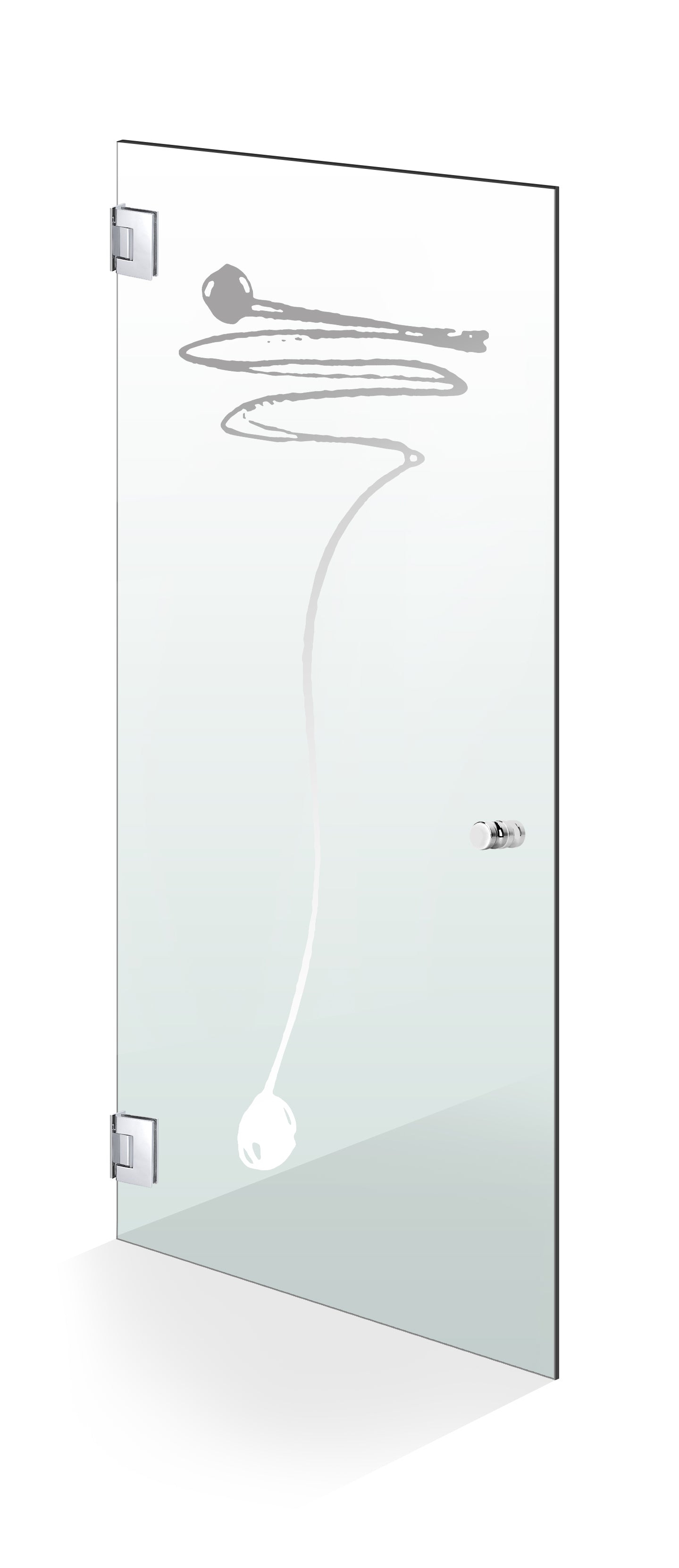 Hinged glass door stainless steel, #Clear