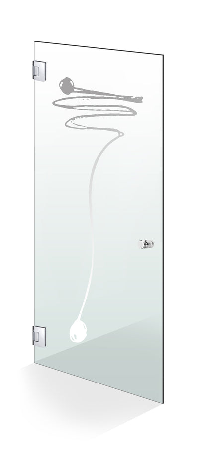 Hinged glass door stainless steel, #Clear