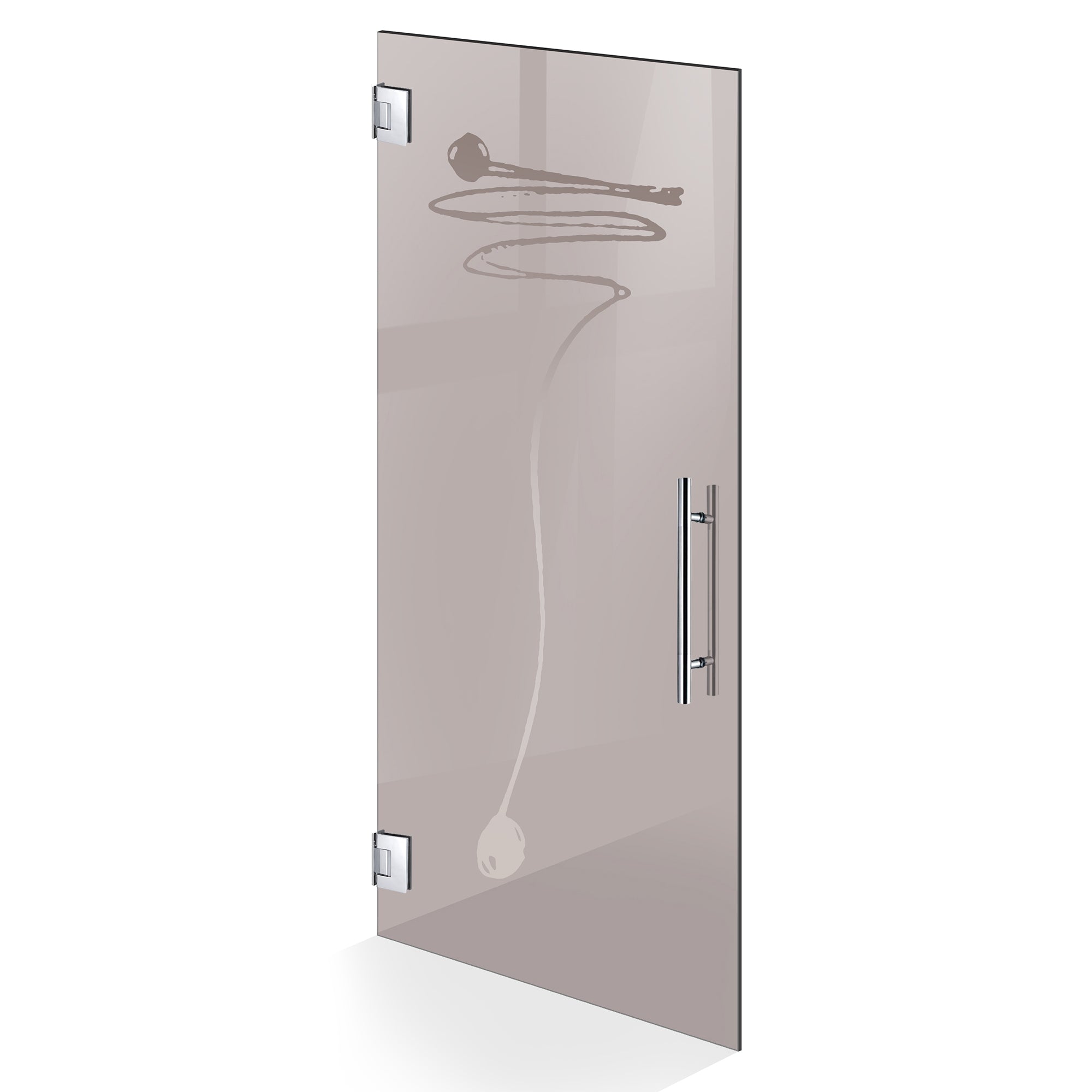 Hinged glass door stainless steel, #Bronze