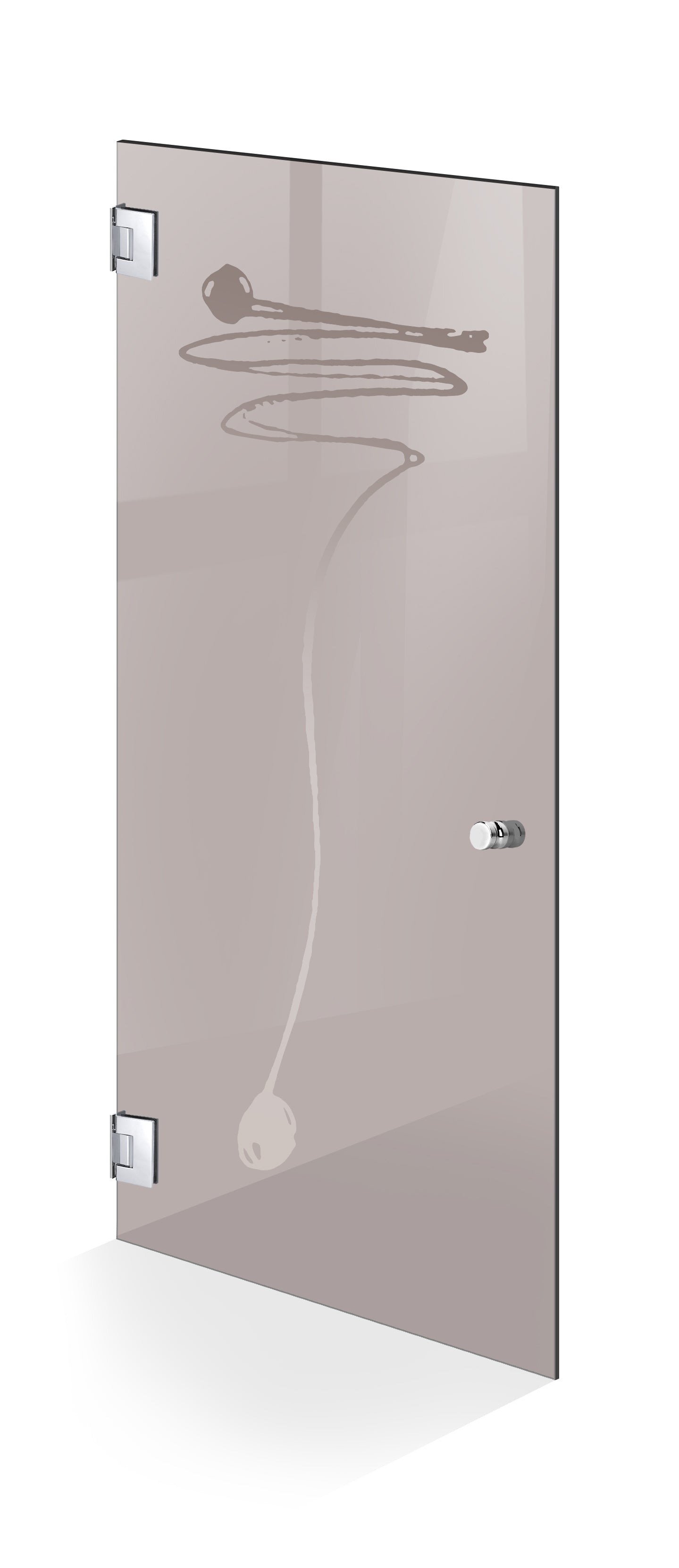 Hinged glass door stainless steel, #Bronze
