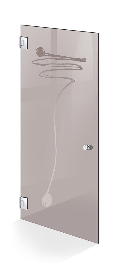 Hinged glass door stainless steel, #Bronze