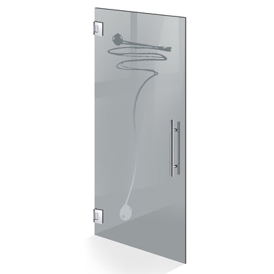 Hinged glass door stainless steel, #Grey