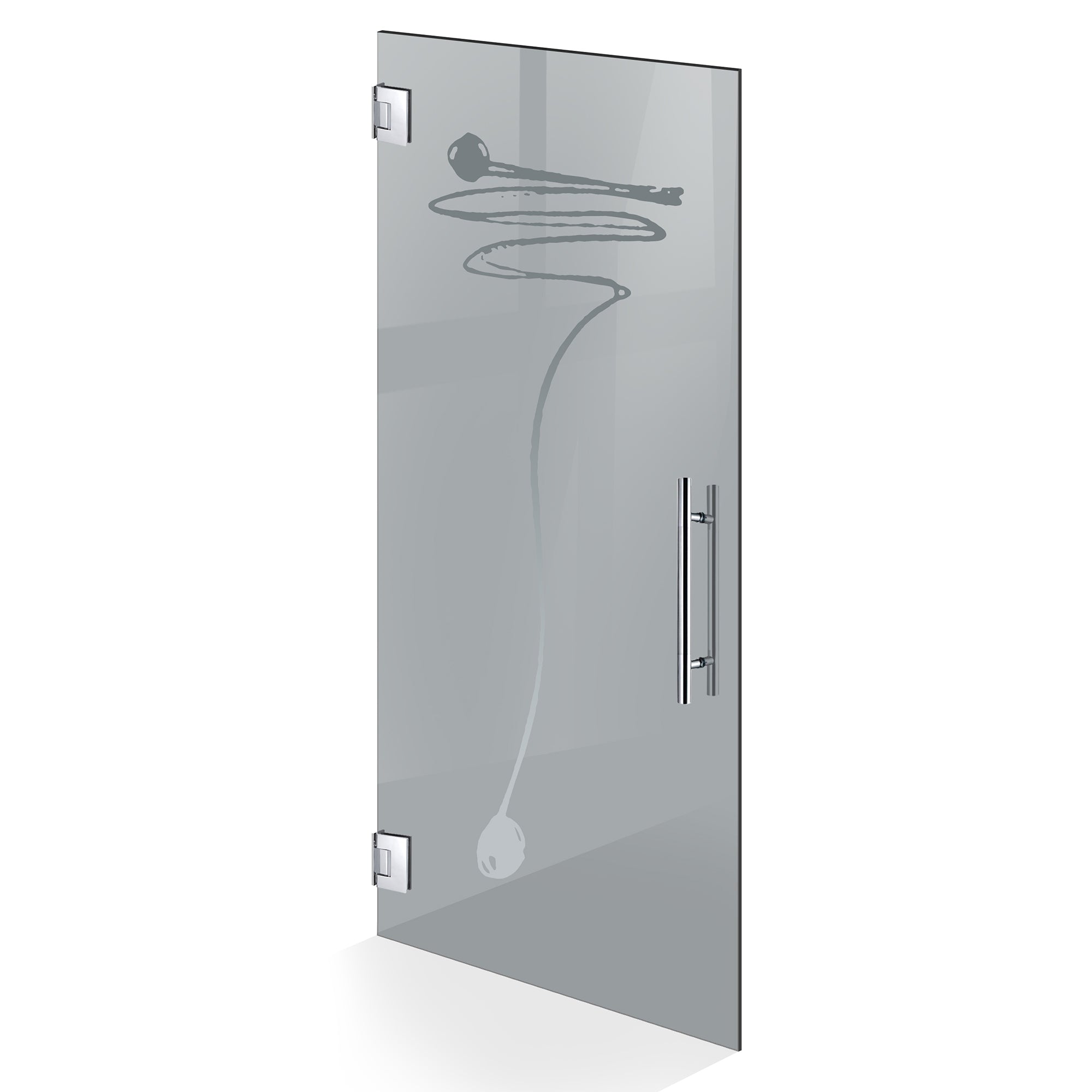 Hinged glass door stainless steel, #Grey