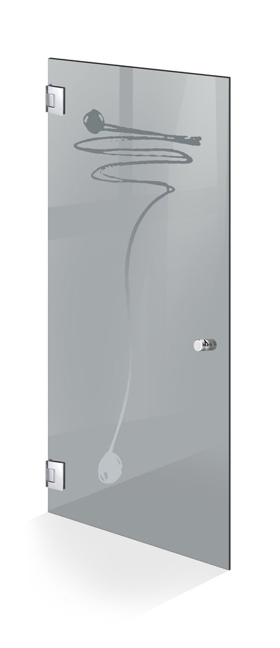 Hinged glass door stainless steel, #Grey