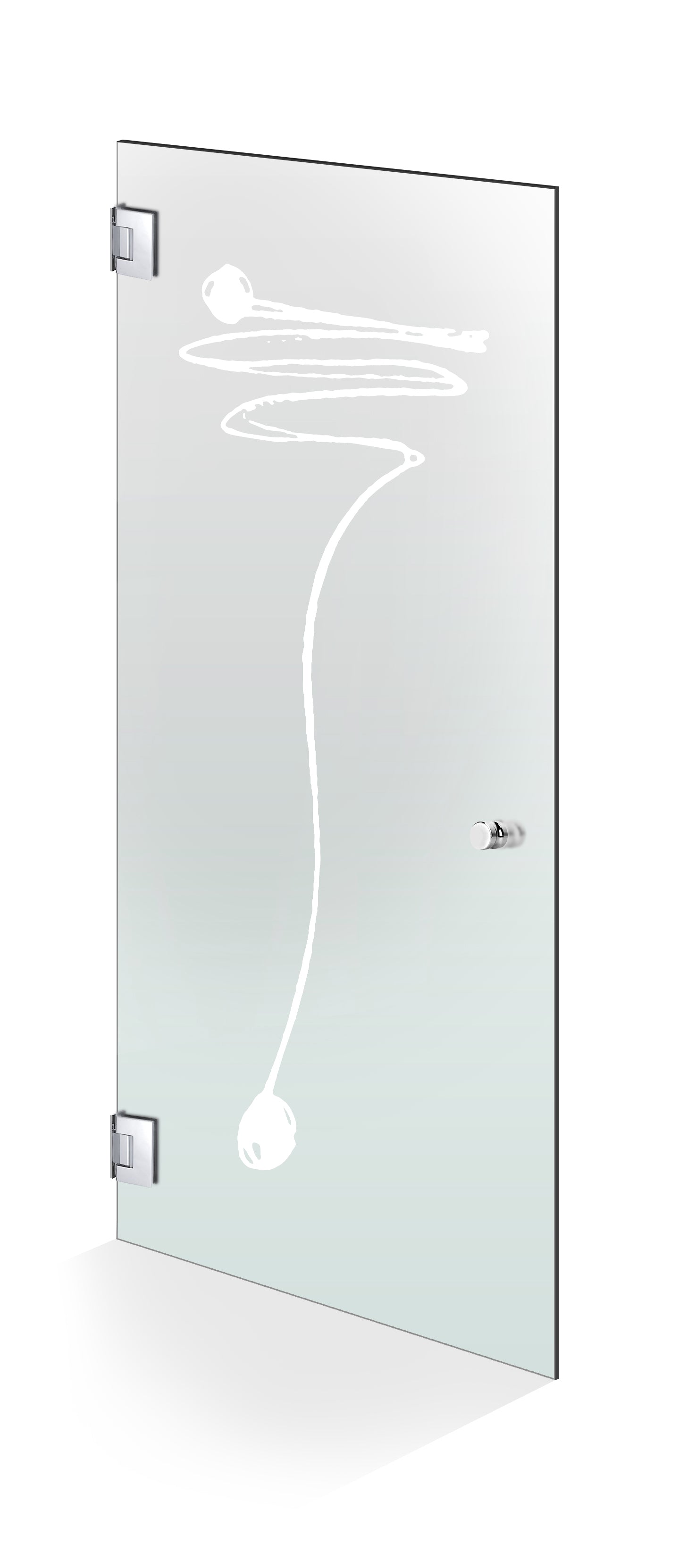 Hinged glass door stainless steel, #Satiné