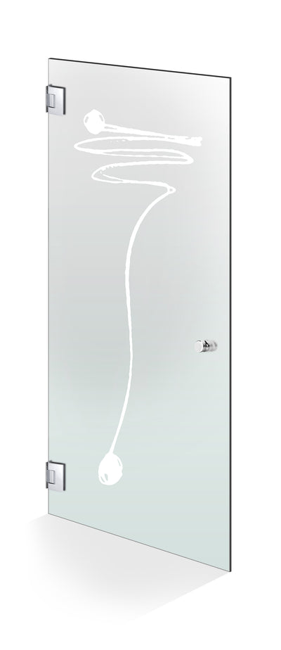 Hinged glass door stainless steel, #Satiné