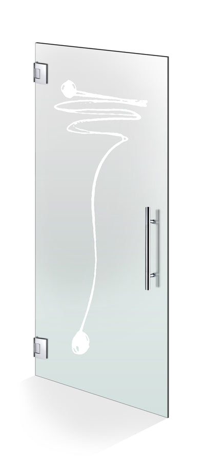 Hinged glass door stainless steel, #Satiné