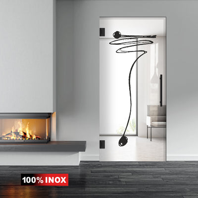 Hinged glass door black, #Clear