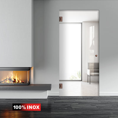 Hinged glass door copper, #Clear