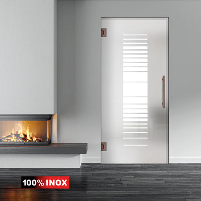 Hinged glass door copper, #Satiné