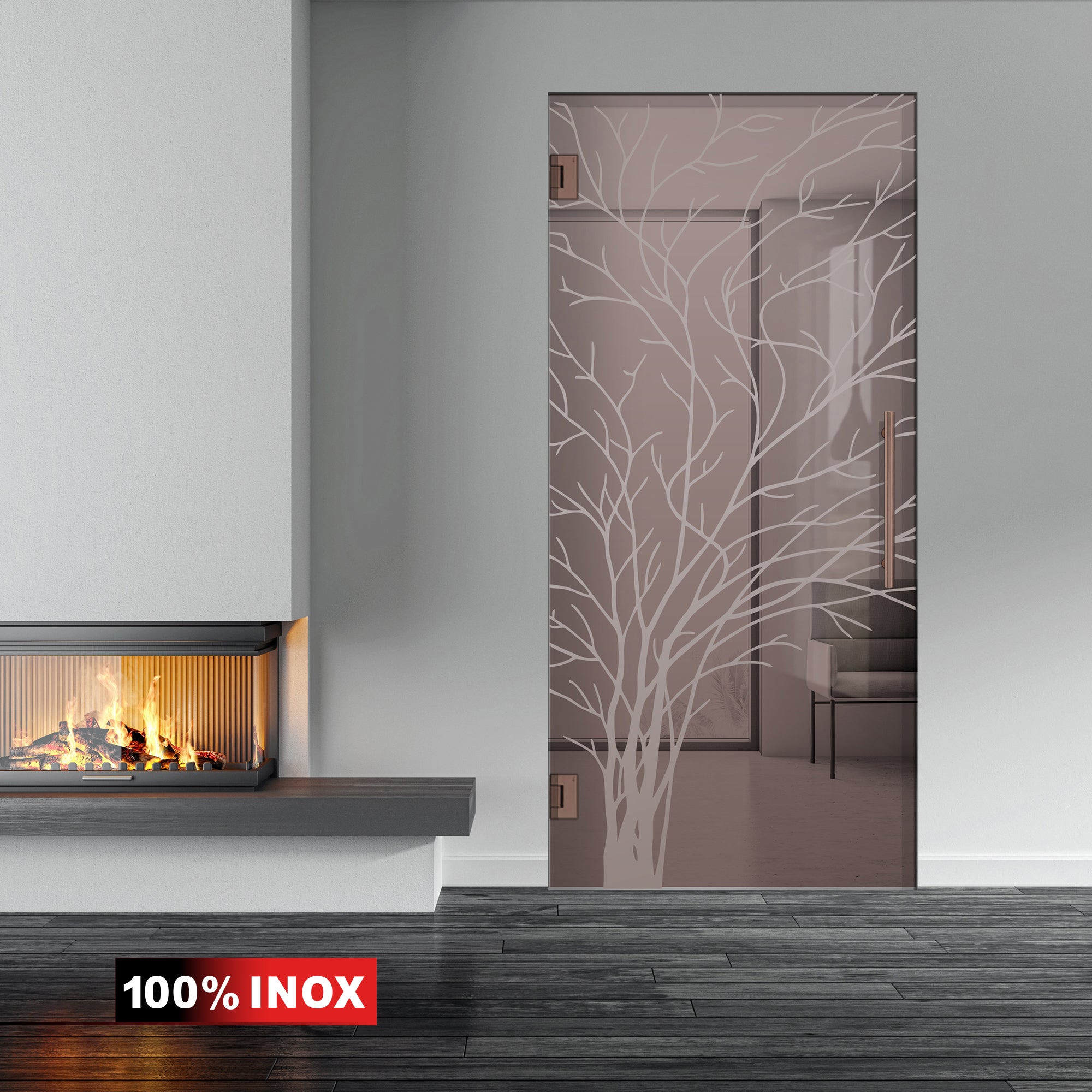 Hinged glass door copper, #Bronze