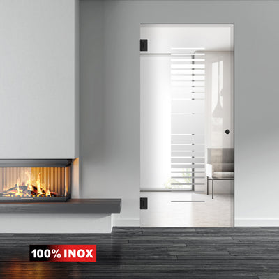 Hinged glass door black, #Clear