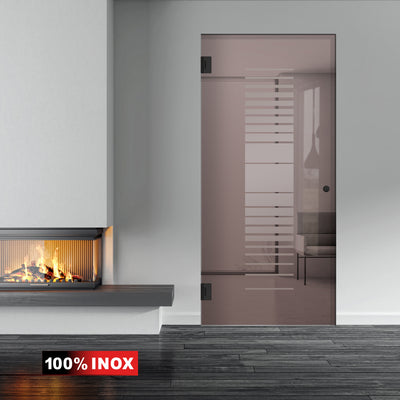 Hinged glass door black, #Bronze