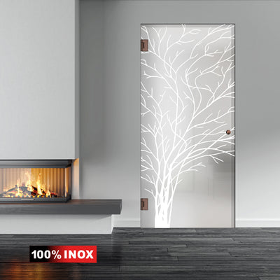 Hinged glass door copper, #Satiné