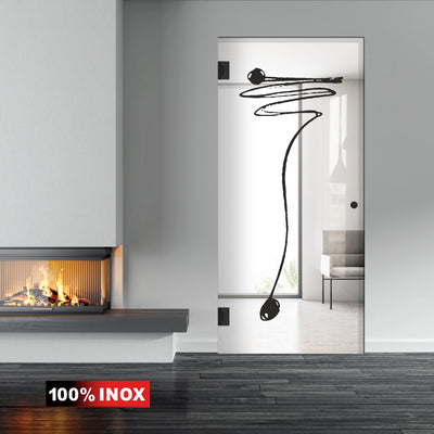 Hinged glass door black, #Clear