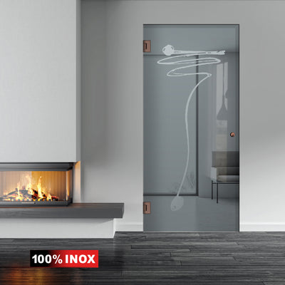 Hinged glass door copper, #Grey