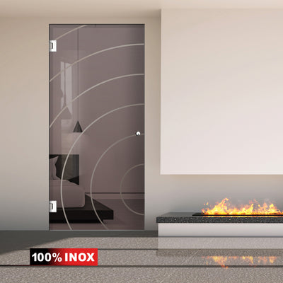 Hinged glass door stainless steel, #Bronze