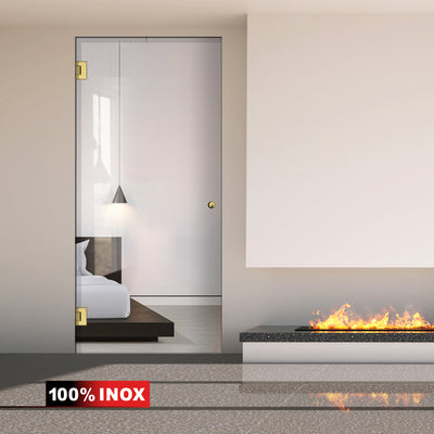 Hinged glass door gold, #Clear