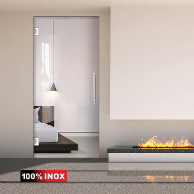 Hinged glass door stainless steel, #Clear