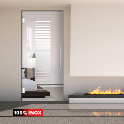 Hinged glass door stainless steel, #Clear