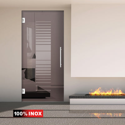 Hinged glass door stainless steel, #Bronze