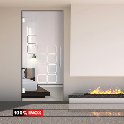 Hinged glass door stainless steel, #Clear