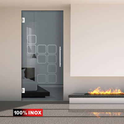 Hinged glass door stainless steel, #Grey