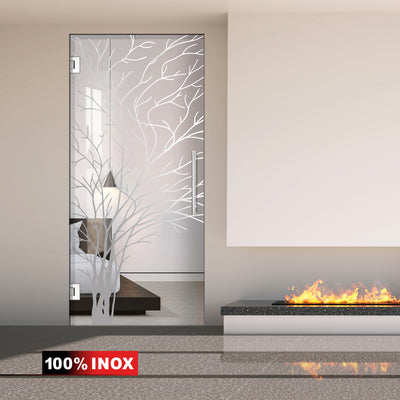 Hinged glass door stainless steel, #Clear