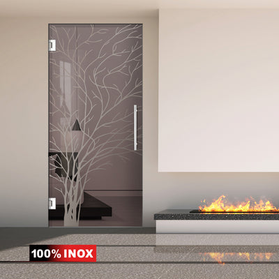 Hinged glass door stainless steel, #Bronze