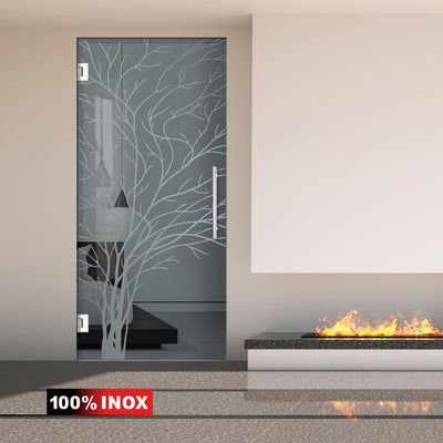 Hinged glass door stainless steel, #Grey