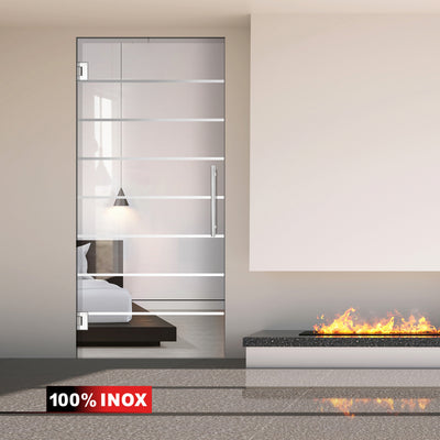 Hinged glass door stainless steel, #Clear