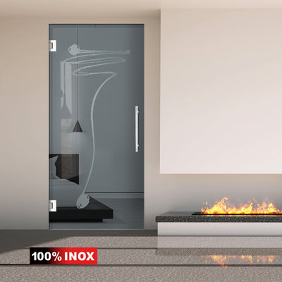 Hinged glass door stainless steel, #Grey