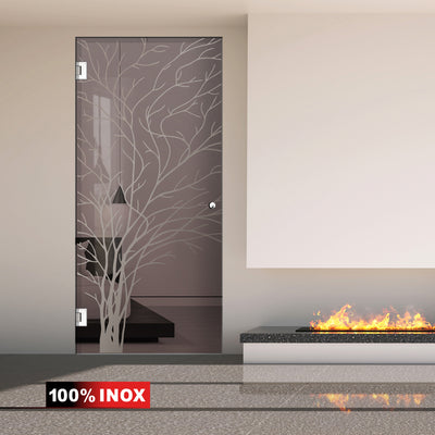 Hinged glass door stainless steel, #Bronze