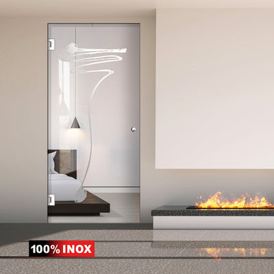 Hinged glass door stainless steel, #Clear