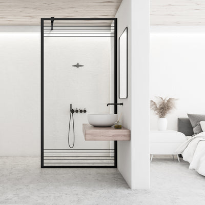 Shower Screens Walk-in, Black Shower Wall, #Clear #Crystal Clear
