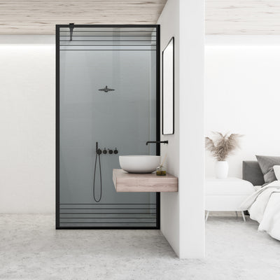 Paravan dus Walk-in, Perete dus  Negru, #Gri