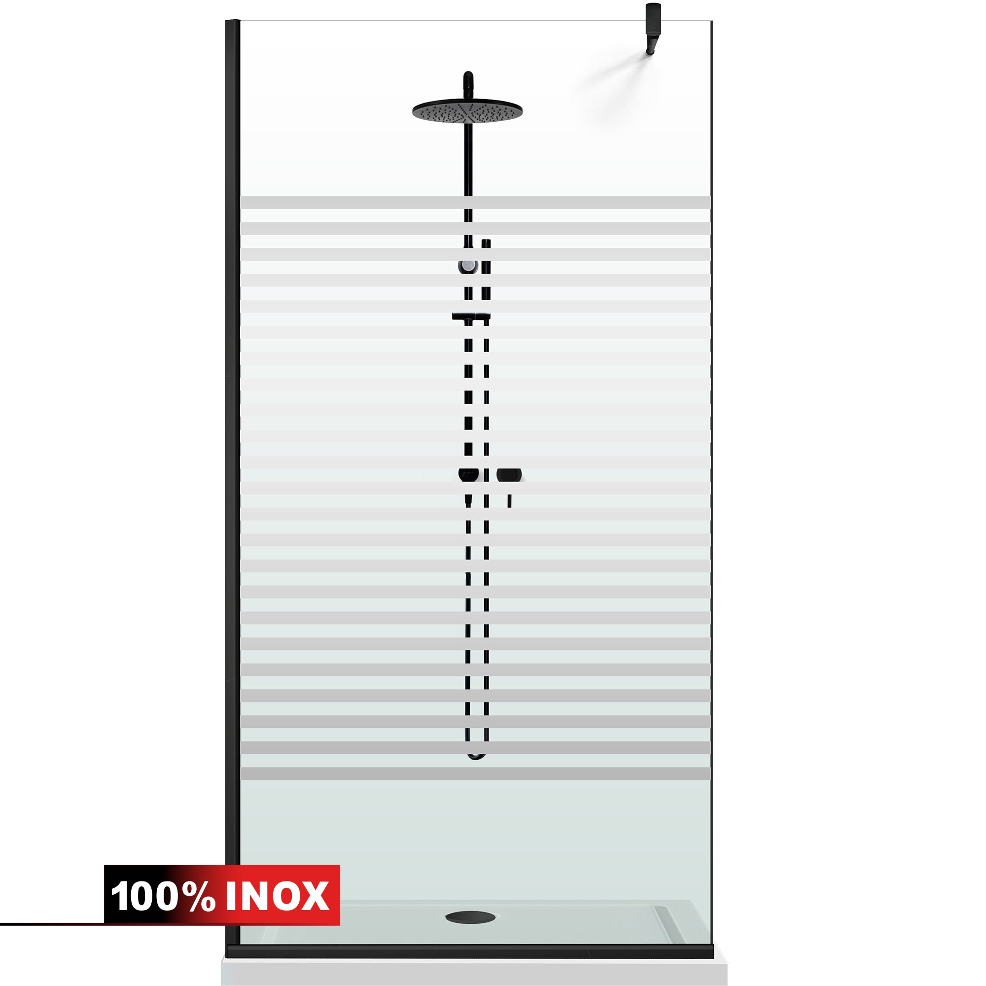 Shower Screens Walk-in, Black Shower Wall, #Clear #Víztiszta