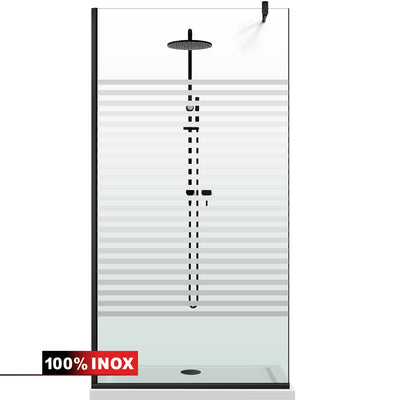 Shower Screens Walk-in, Black Shower Wall, #Clear #Víztiszta