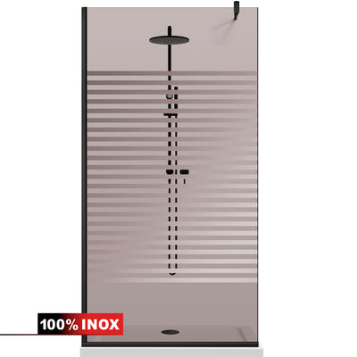 Shower Screens Walk-in, Black shower wall, #Bronze #Bronze