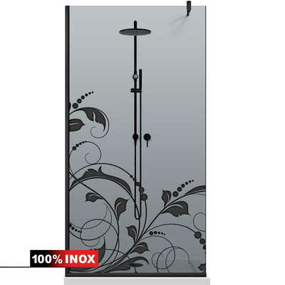 Shower Screens Walk-in, Black shower wall, #Grey #Grey