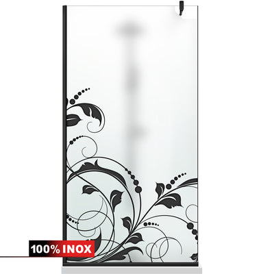 Shower Screens Walk-in, Black Shower Wall, #Satiné #Matt