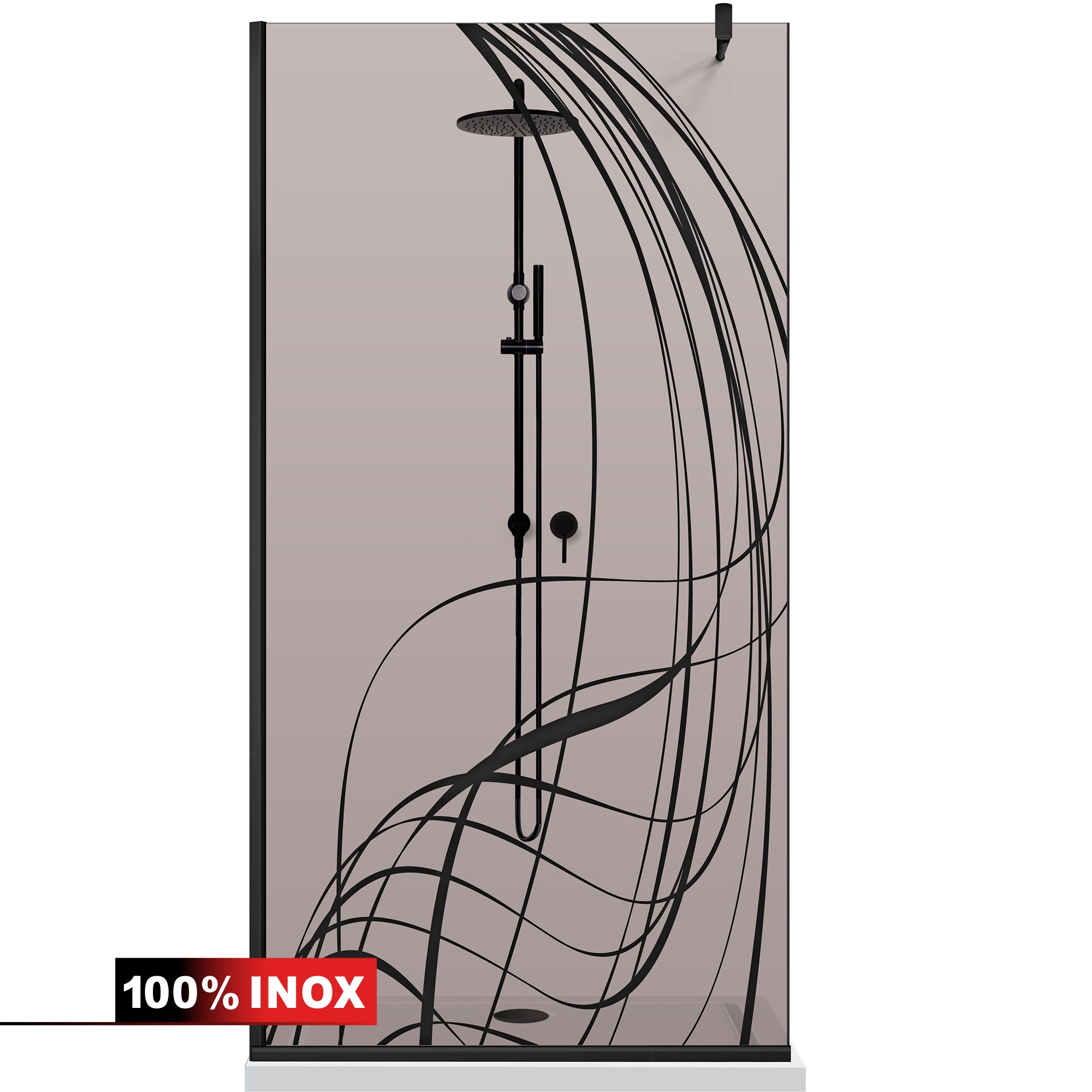 Paravan dus Walk-in, Perete dus Negru, #Bronz