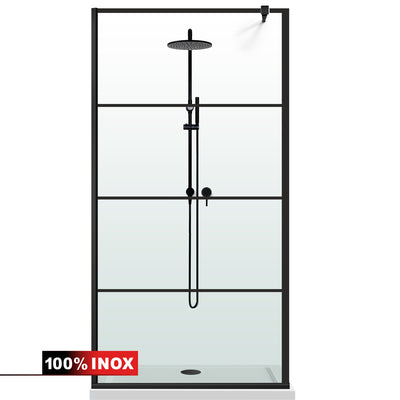 Shower Screens Walk-in, Black Shower Wall, #Clear #Víztiszta