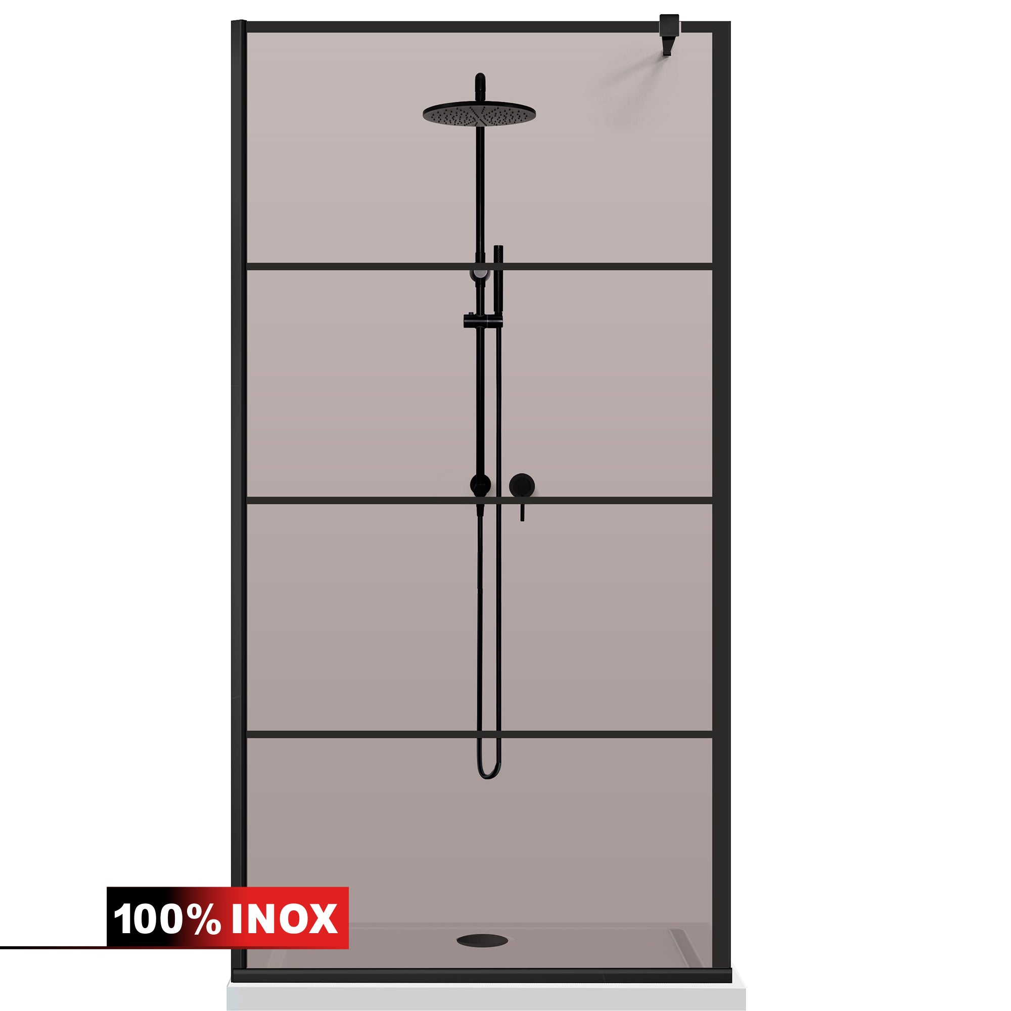 Shower Screens Walk-in, Black shower wall, #Bronze #Bronze