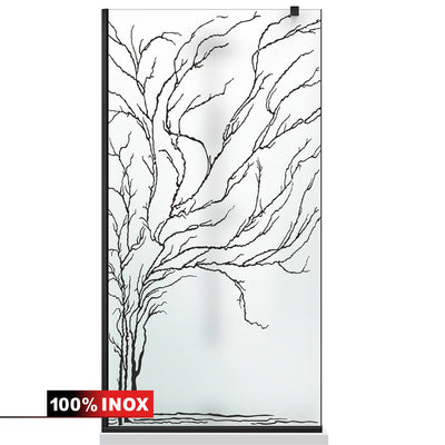 Shower Screens Walk-in, Black Shower Wall, #Satiné #Matt