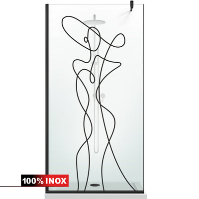 Shower Screens Walk-in, Black Shower Wall, #Clear #Víztiszta