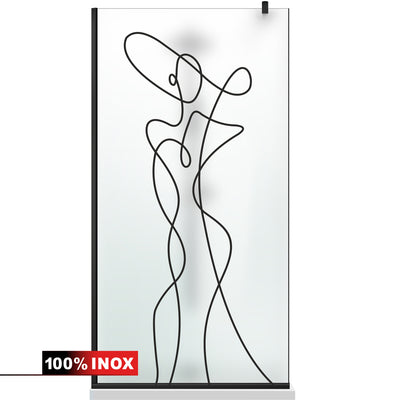 Shower Screens Walk-in, Black Shower Wall, #Satiné #Matt